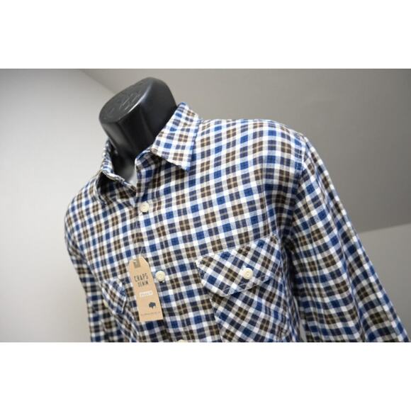 Chaps Ralph Lauren Rugged Fitted Flannel Shirt Plaid Button Up Mens Sz Large NWT - Picture 2 of 8